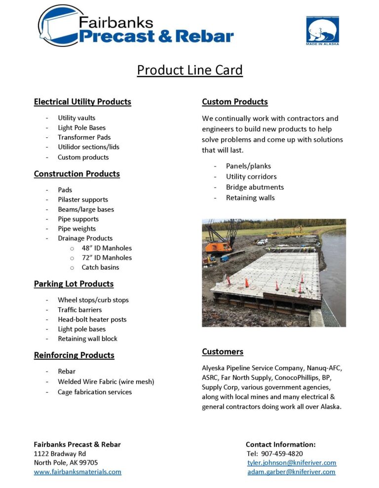 Fairbanks Precast & Rebar - Fairbanks Materials Inc. (FMI)